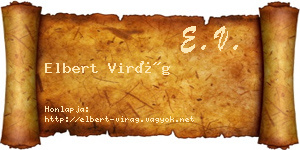 Elbert Virág névjegykártya